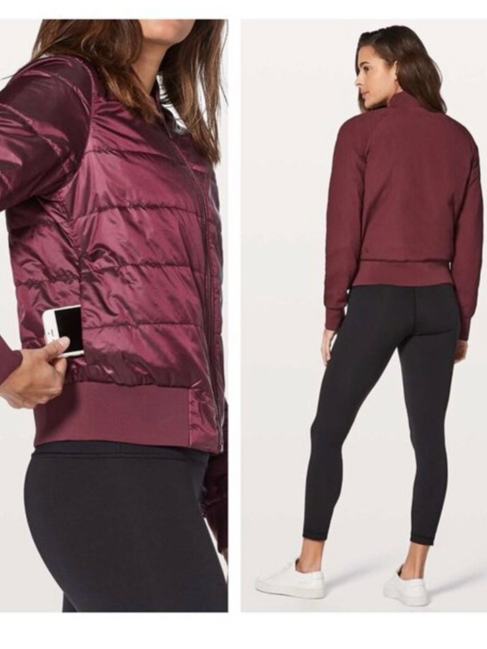 Lulu lemon reversible fuscia Bomber Jacket